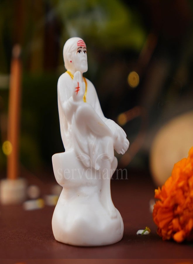 Servdharm Sai Baba Murti God Idol Statue for Home Decor Pooja Room Office Desk & Gifting (Sai Baba) - Image 2